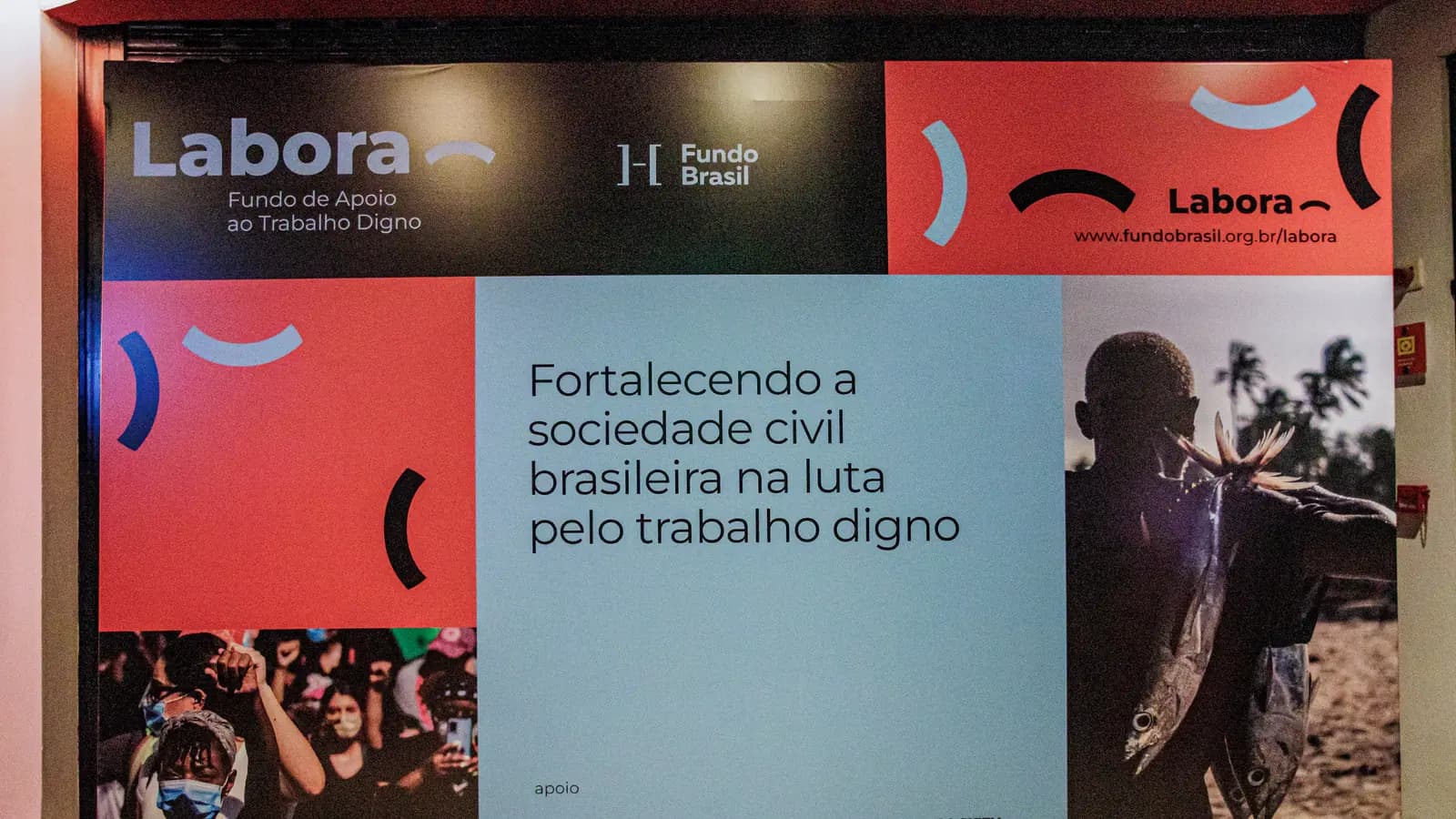 Telão de apresentação no evento do MAM São Paulo